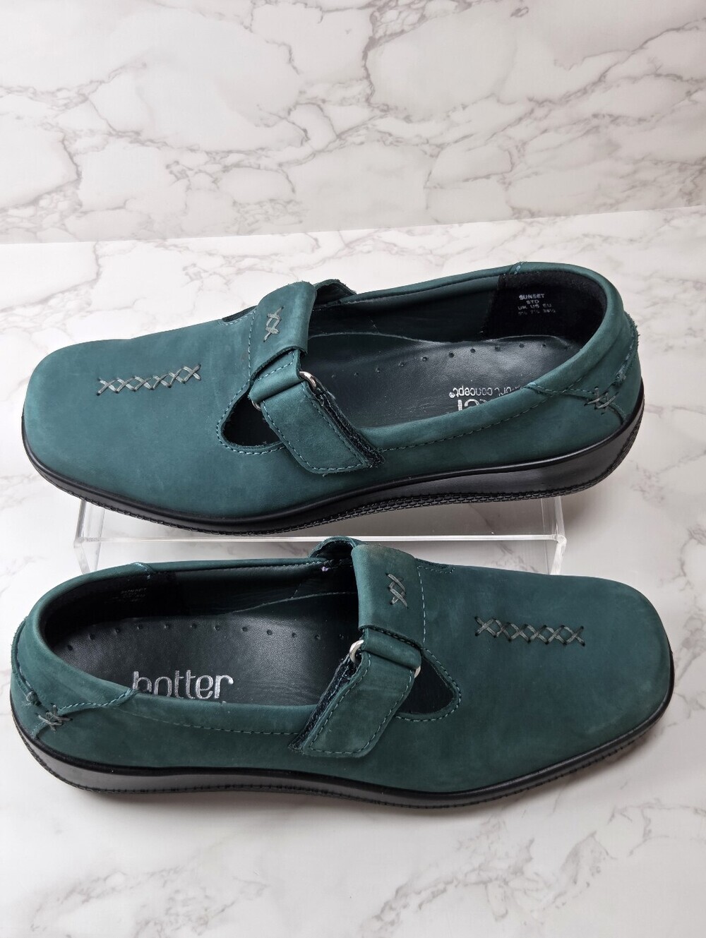 hotter Teal Nubuck Mary Jane Strap Shoes(B27) - Picture 9 of 15